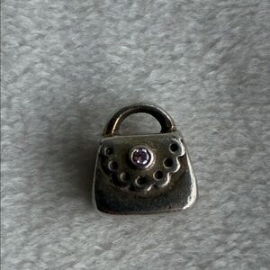 Pandora Purse Charm Sterling Silver - Pink Gem